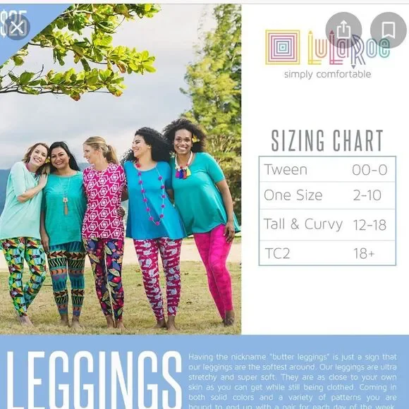 ❌SOLD❌LULA ROE Shades of Purple TC Leggings - Picture 5 of 6